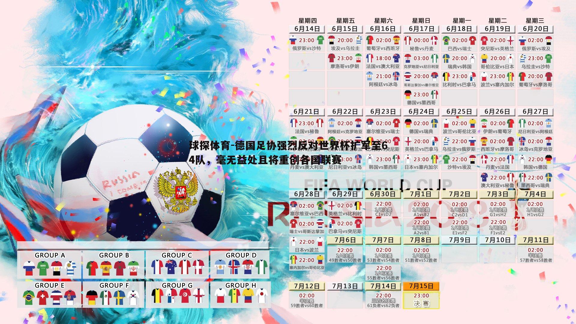 德国足协强烈反对世界杯扩军至64队，毫无益处且将重创各国联赛